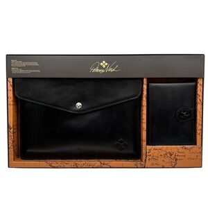 Patricia Nash Leather Tablet Holder & Passport Case Gift Set Black Matching Set‎